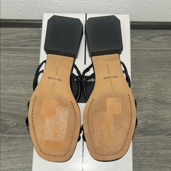 Dolce Vita Black Strappy Slide Sandals - Picture 8 of 8